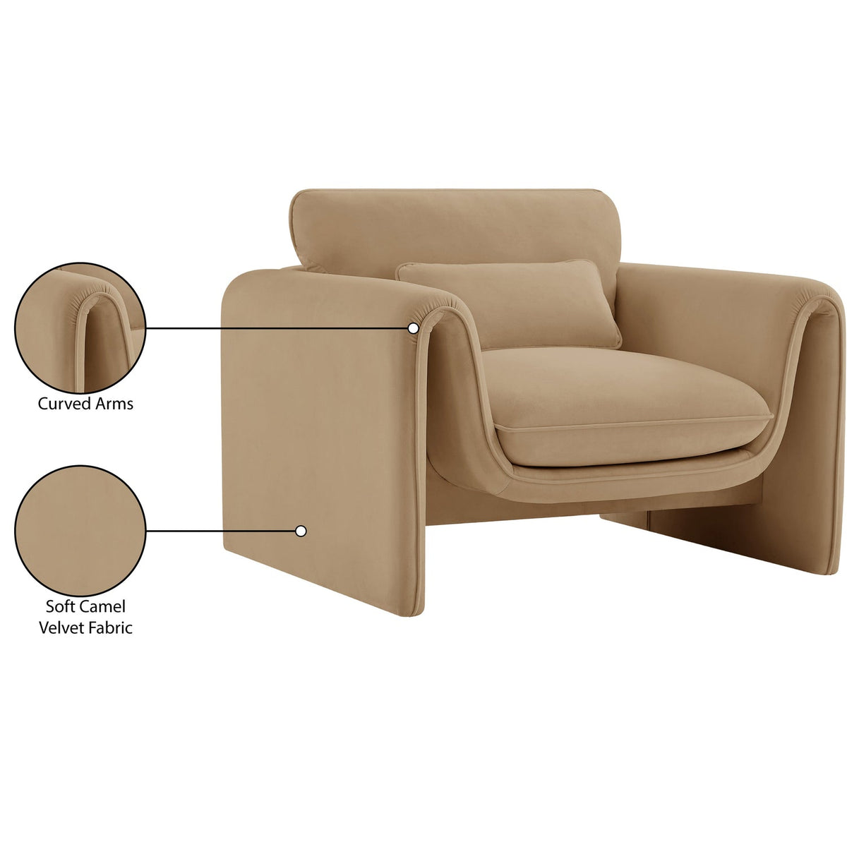 Sloan Camel Velvet Upholstered Chair
