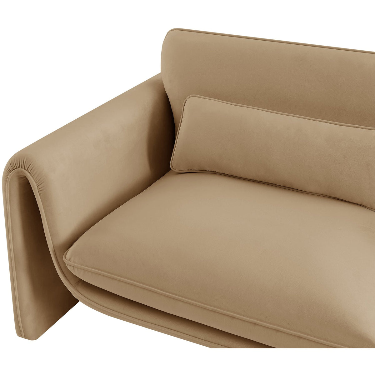 Sloan 8 6in Camel Velvet Upholstered Sofa