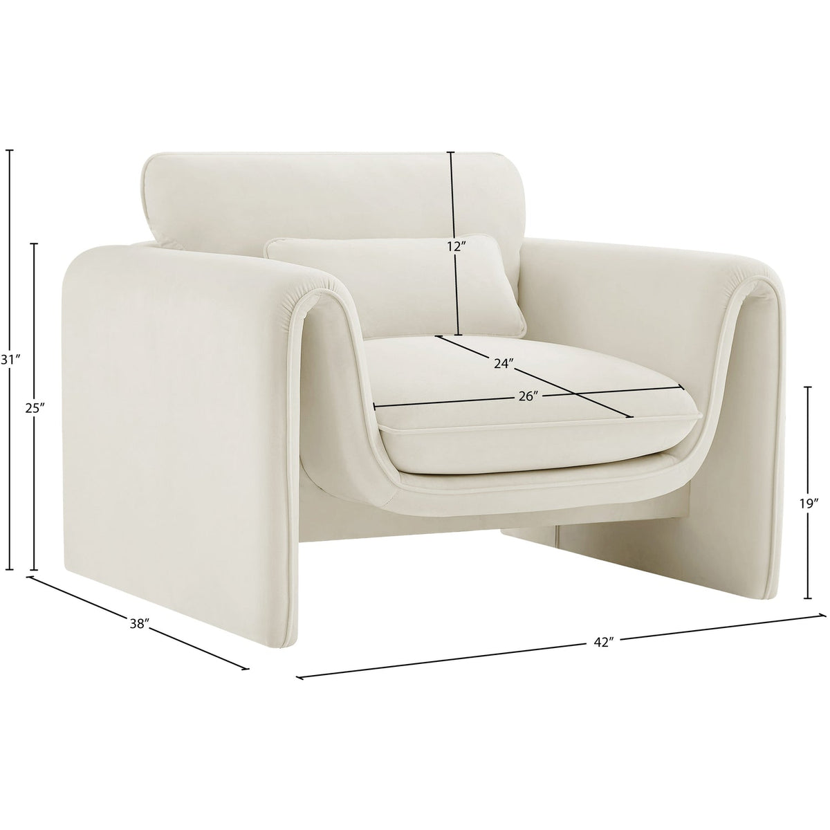 Sloan Cream Velvet Upholstered Chair