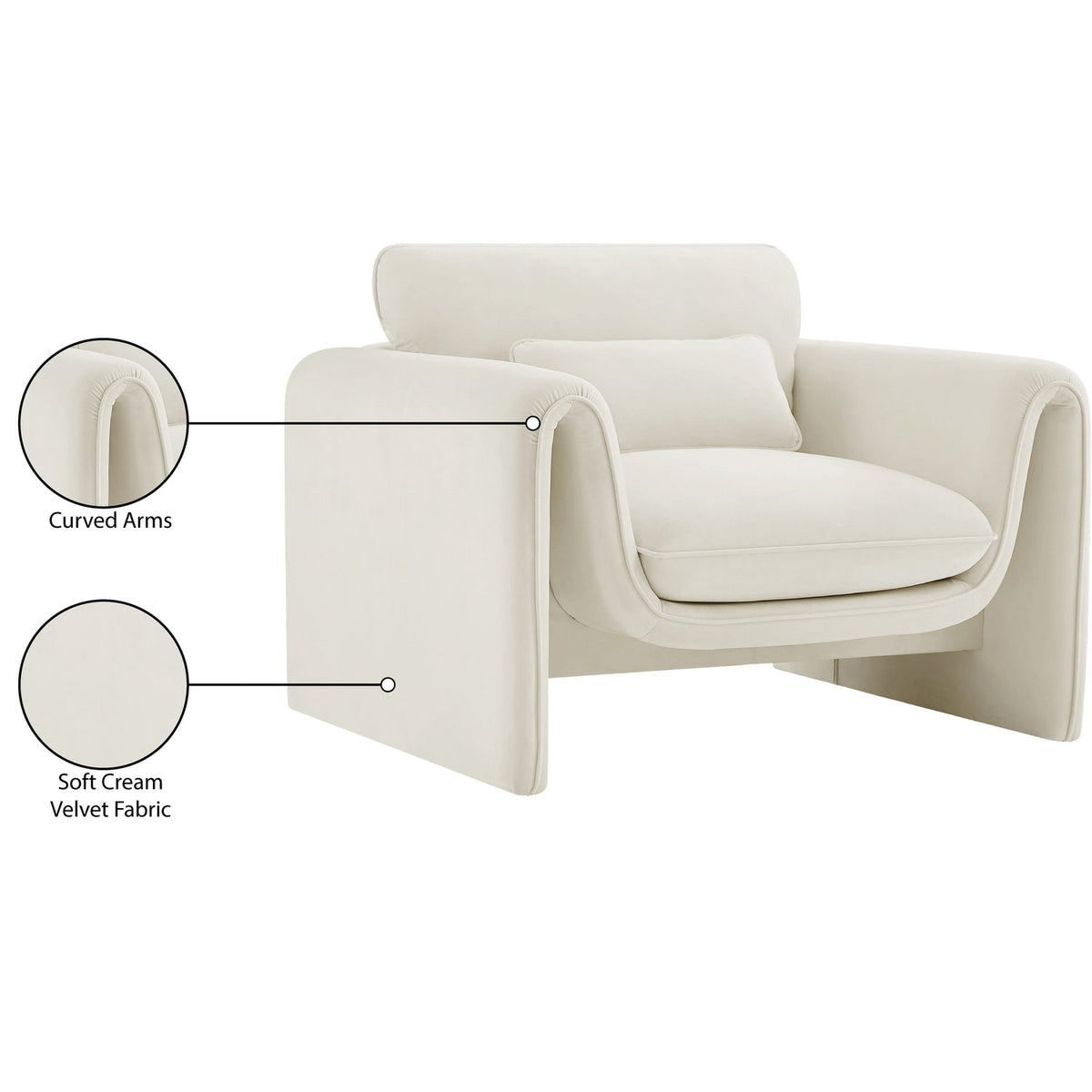 Sloan Cream Velvet Upholstered Chair