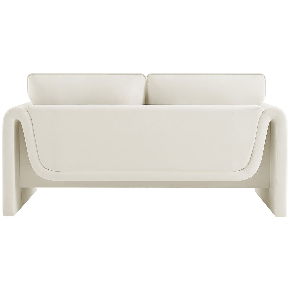 Sloan 64in Cream Velvet Upholstered Loveseat