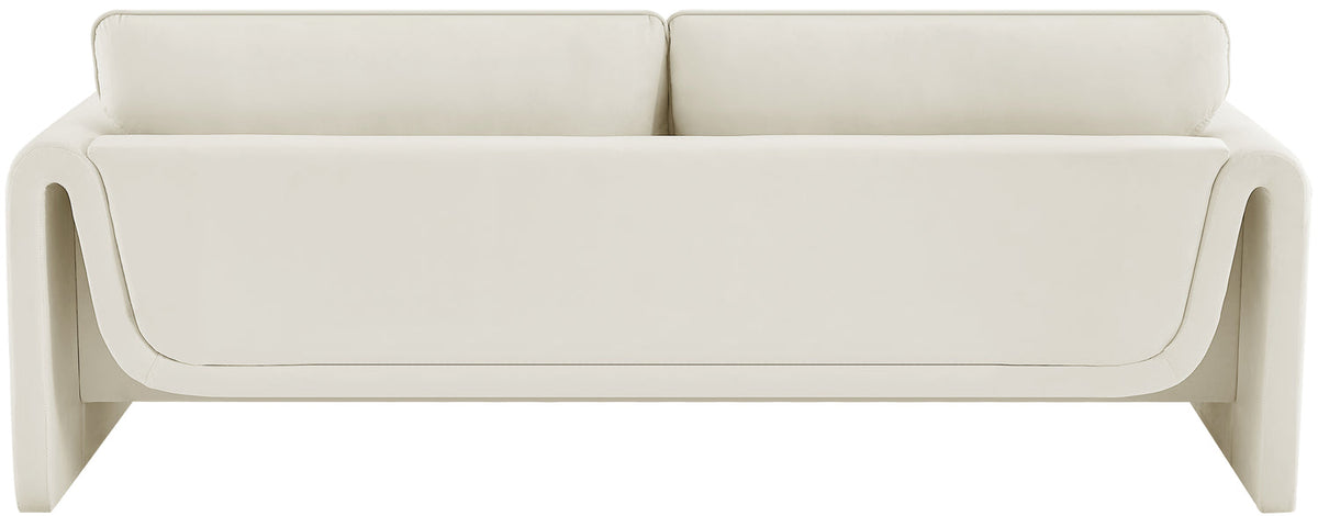 Sloan 86in Cream Velvet Upholstered Sofa