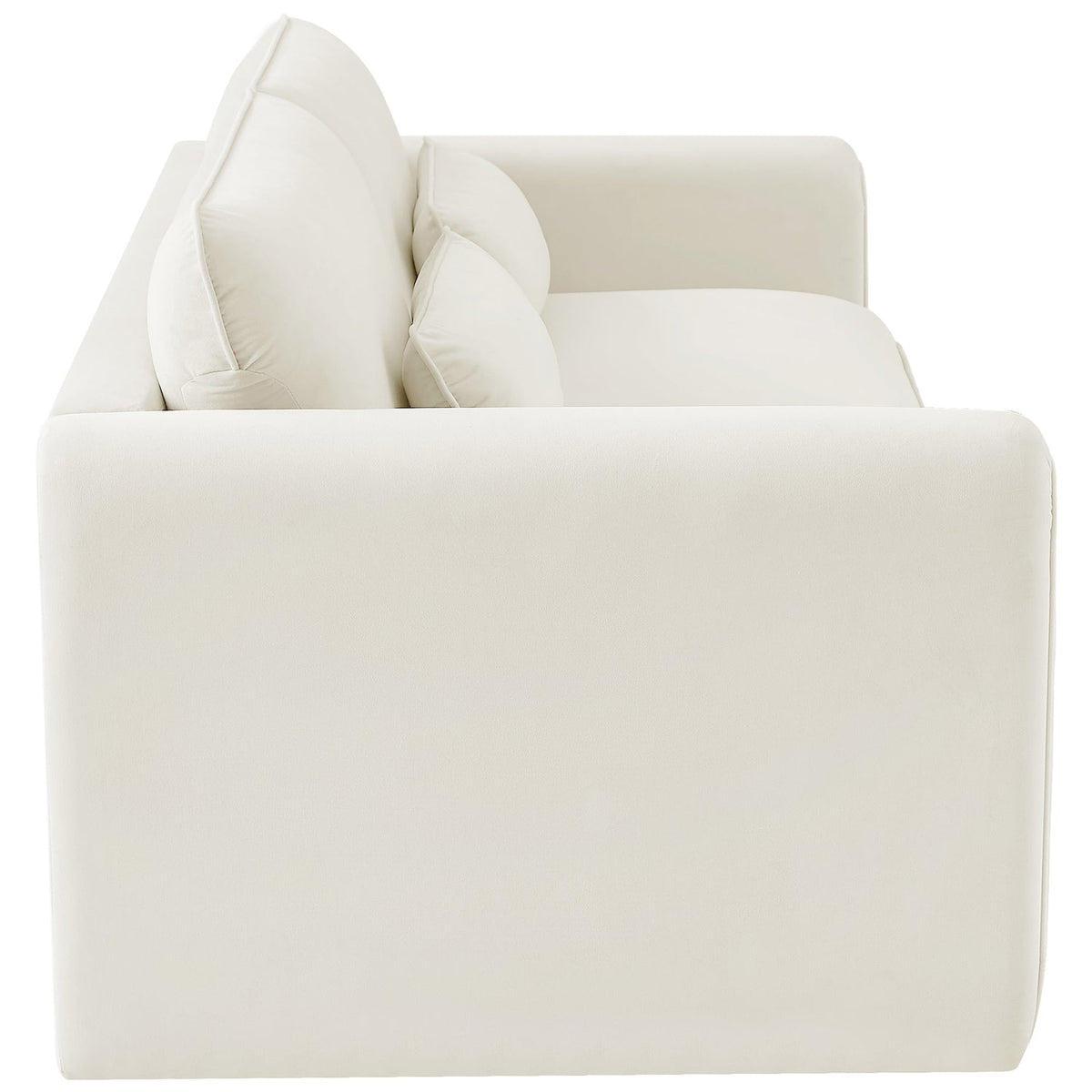 Sloan 86in Cream Velvet Upholstered Sofa