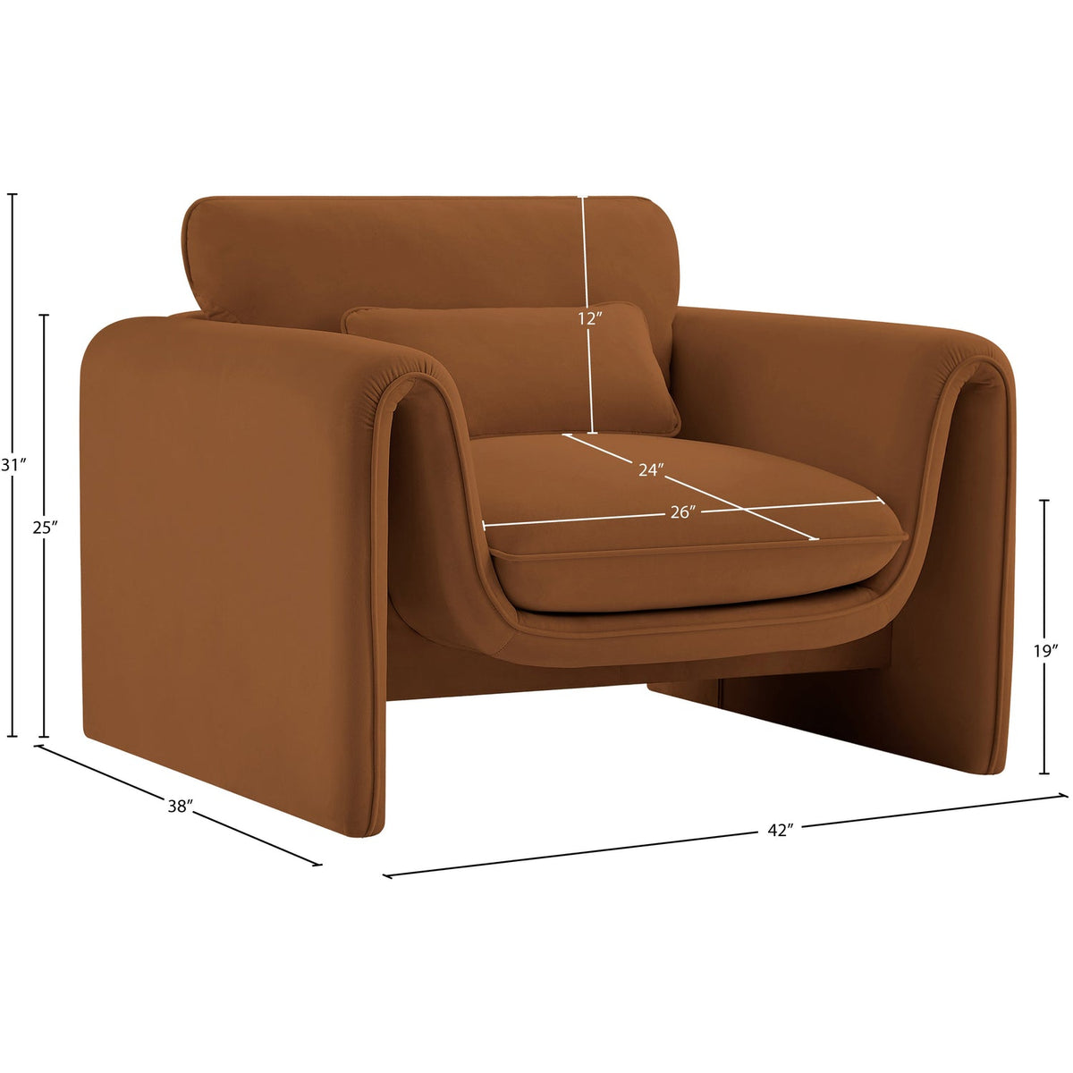 Sloan Saddle Velvet Upholstered Chair