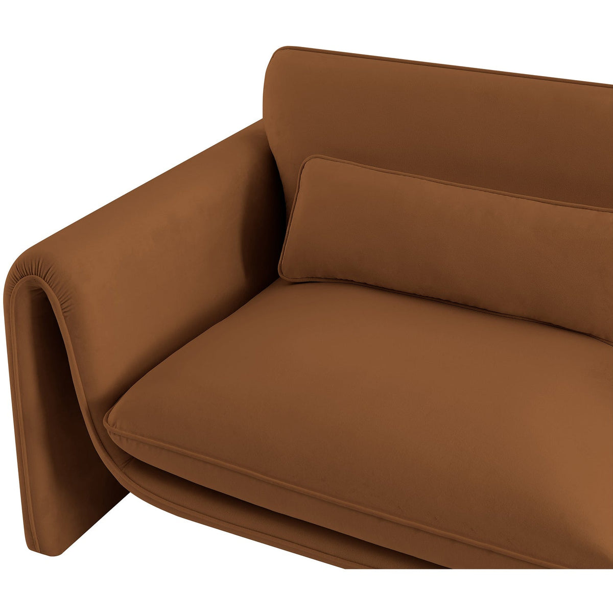 Sloan 6 4in Saddle Velvet Upholstered Loveseat