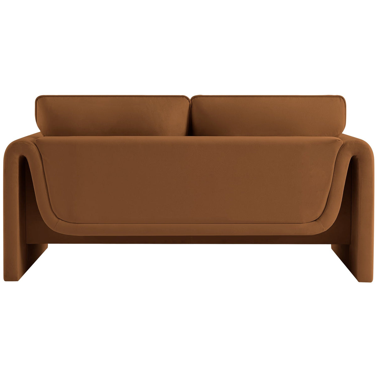 Sloan 6 4in Saddle Velvet Upholstered Loveseat