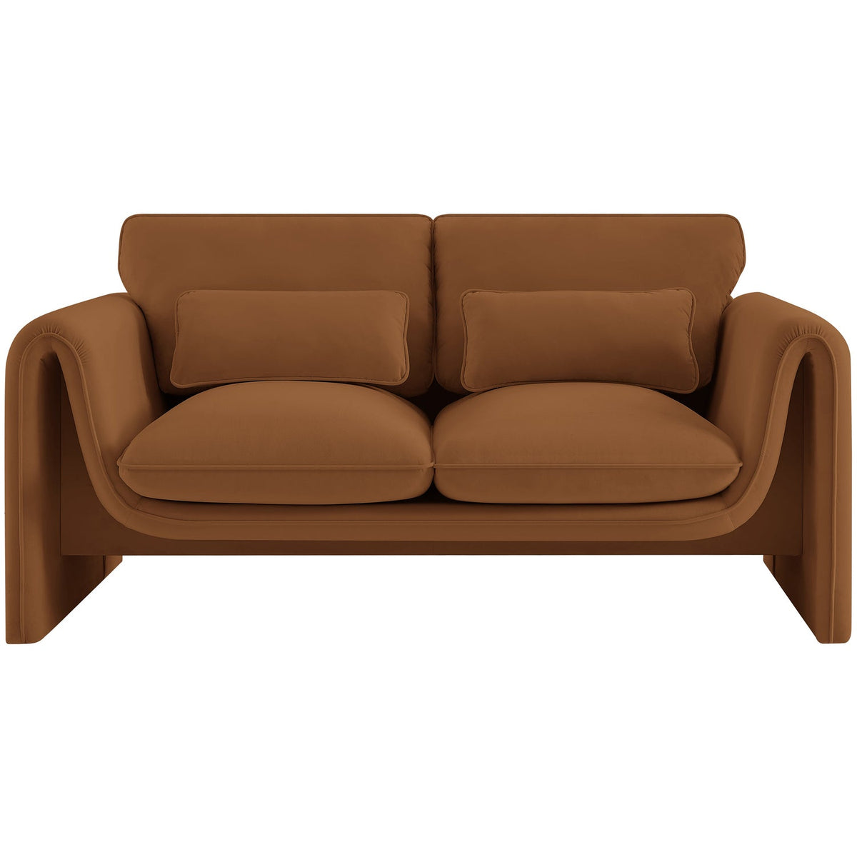 Sloan 6 4in Saddle Velvet Upholstered Loveseat