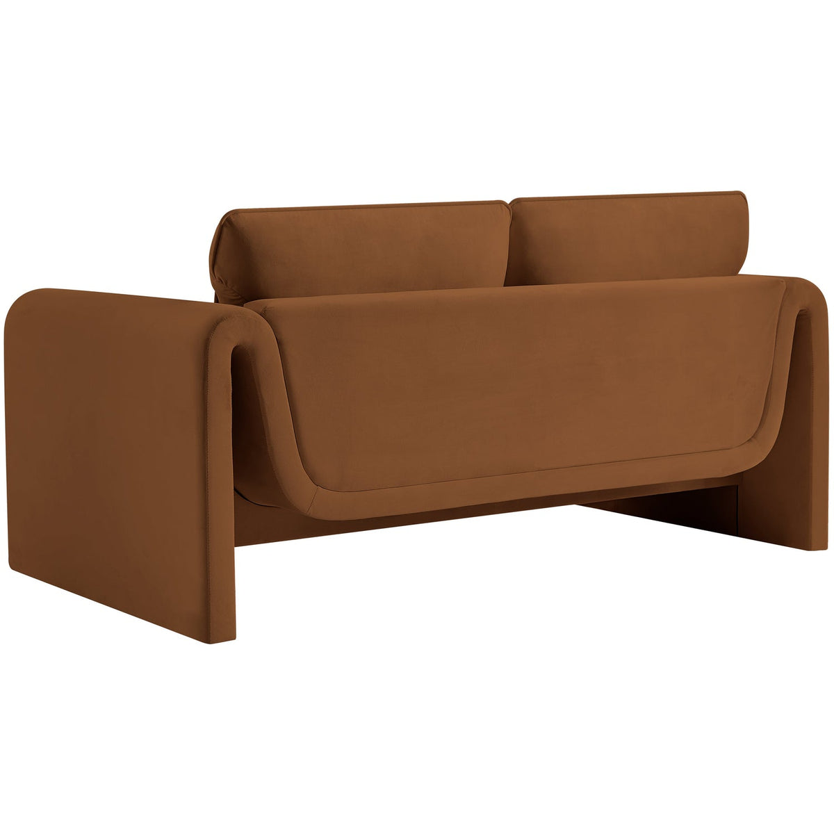 Sloan 6 4in Saddle Velvet Upholstered Loveseat