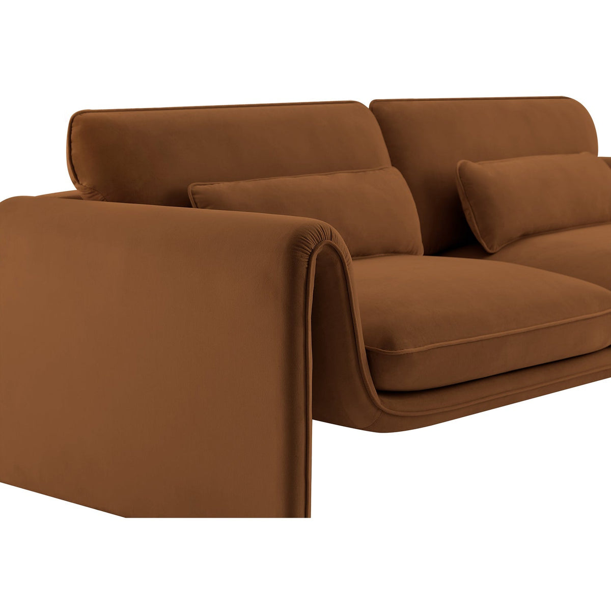 Sloan 6 4in Saddle Velvet Upholstered Loveseat
