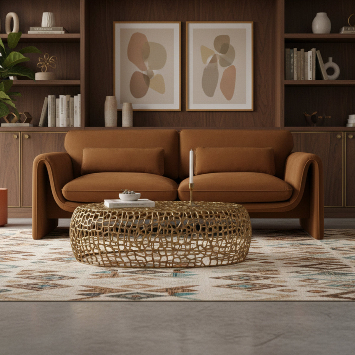 Sloan 8 6in Saddle Velvet Upholstered Sofa