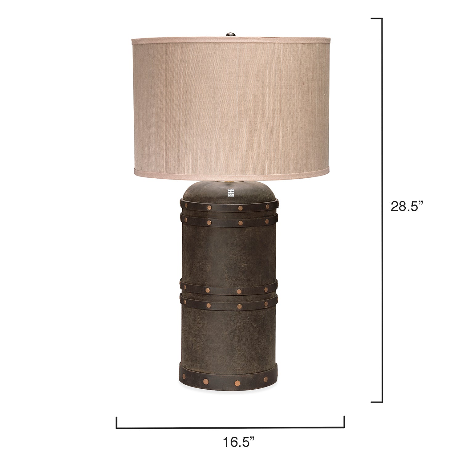 Jamie Young Barrel Vintage Leather Table Lamp