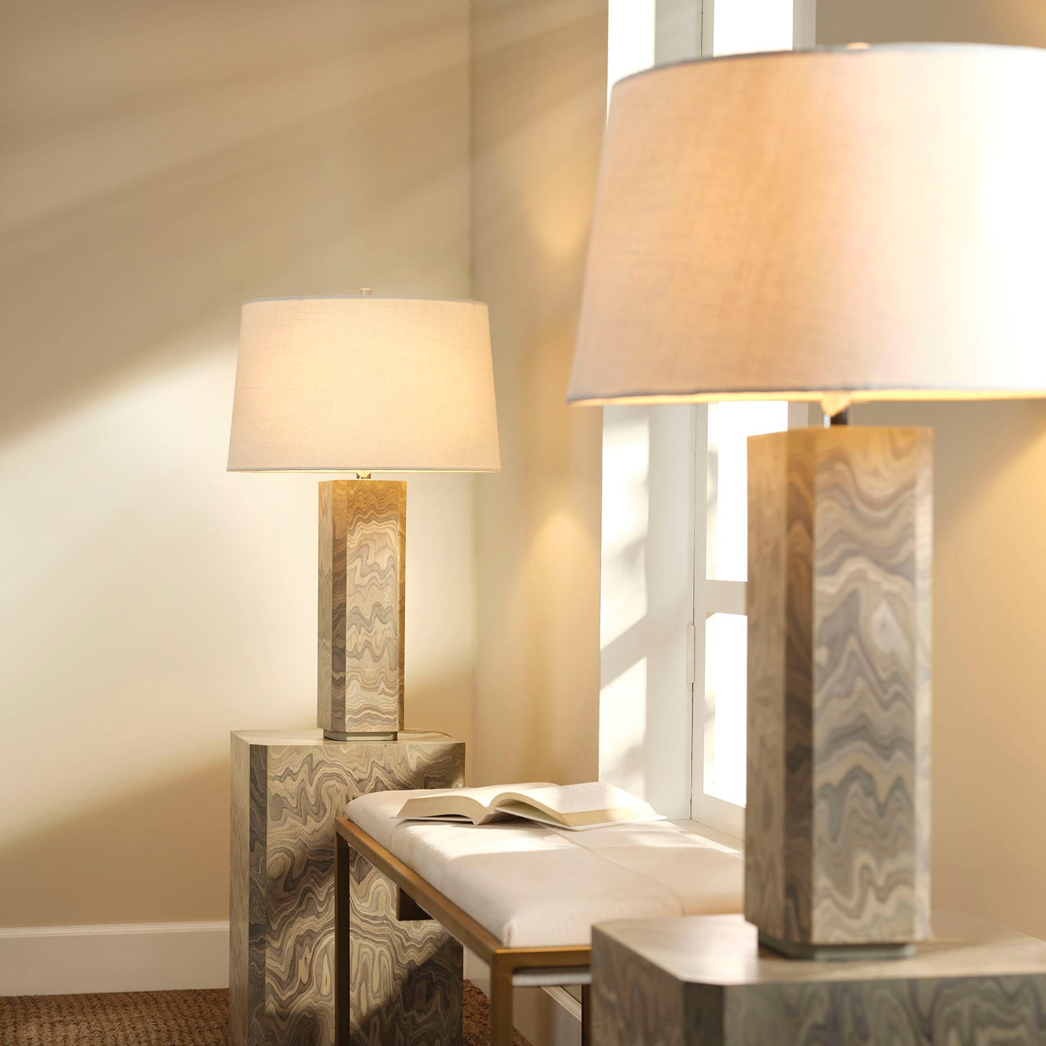 Jamie Young Canyon Sand Grey Table Lamp