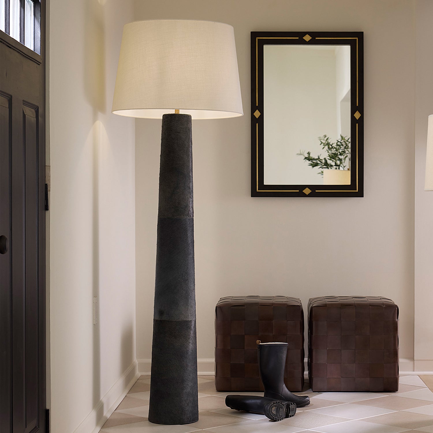 Jamie Young Robertson Slate Hide Floor Lamp