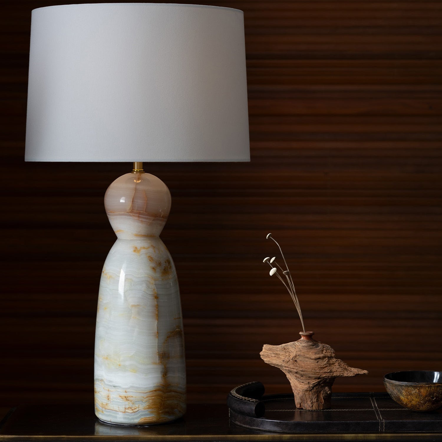 Regina Andrew Forte Oval Leather Tray