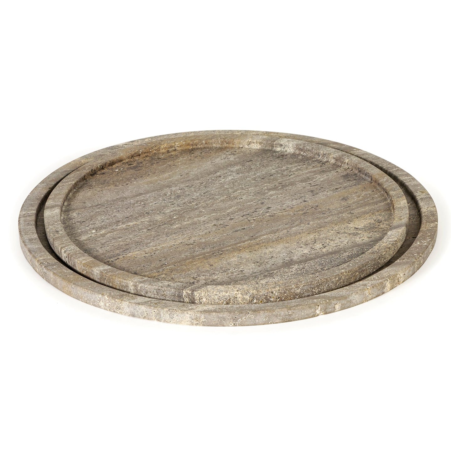Regina Andrew Sutton Round Travertine Tray Set