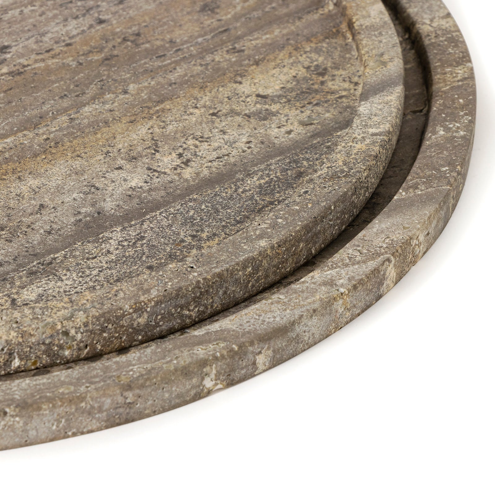 Regina Andrew Sutton Round Travertine Tray Set