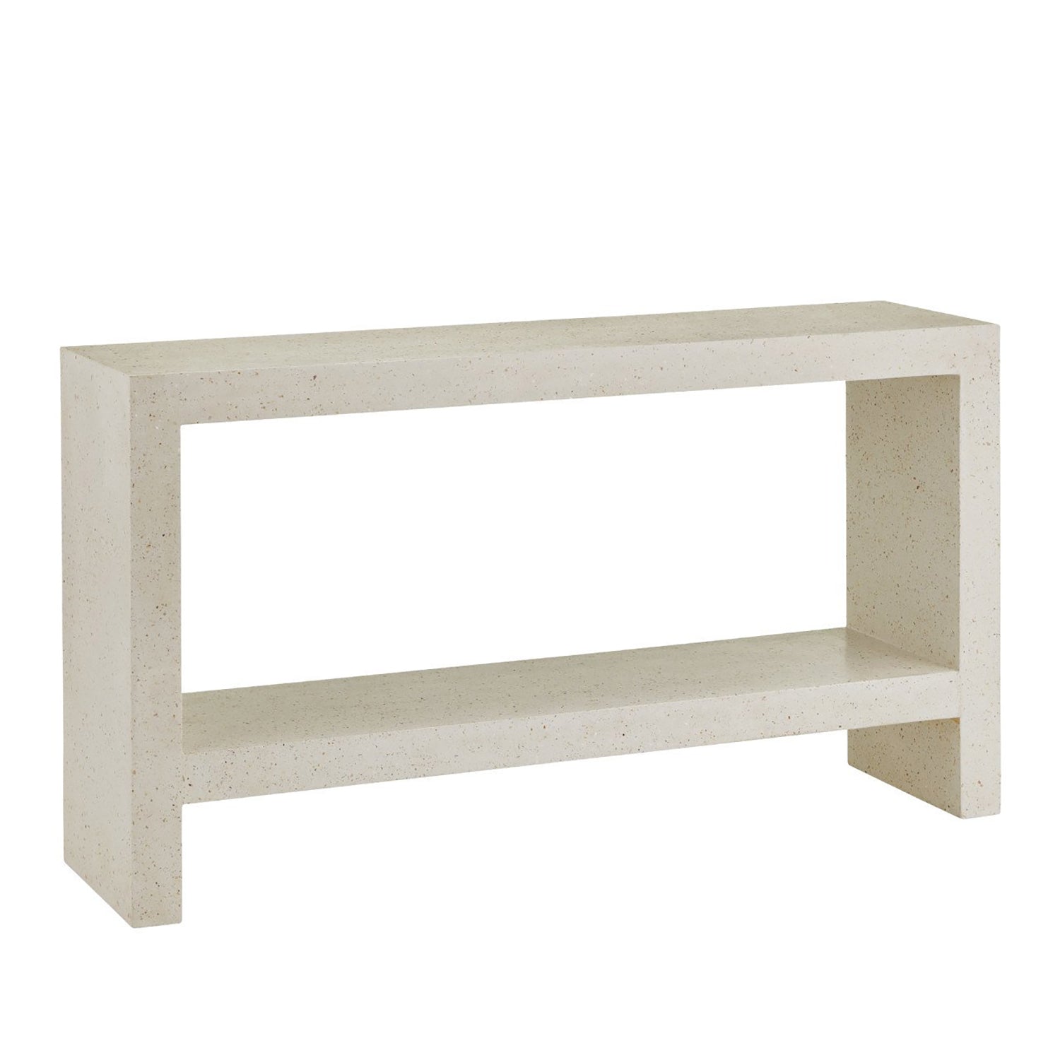 Currey & Co Carson Ivory Terrazzo Console Table