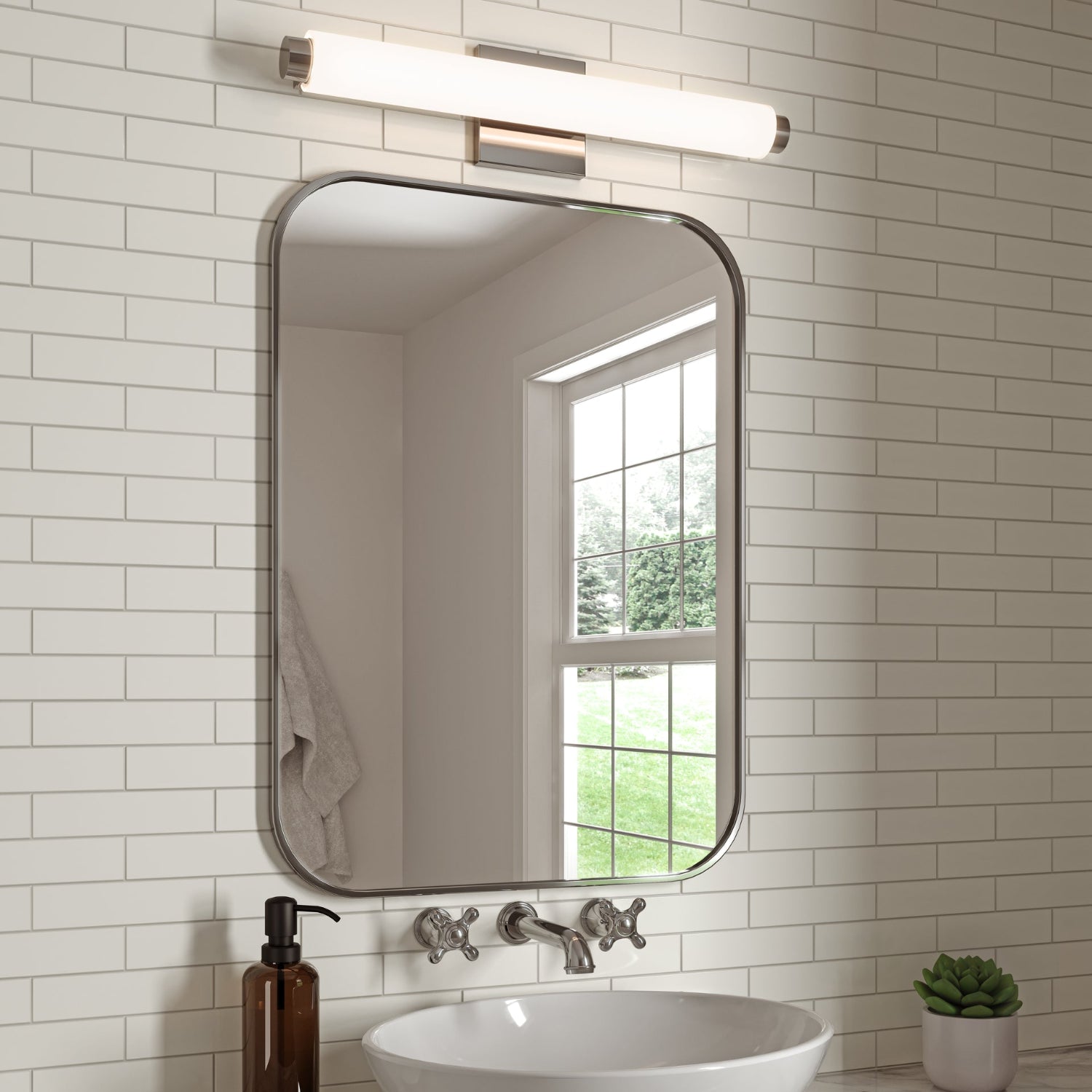 Sonneman Tubo Slim Led Polished Chrome 2430.01-FT Bath And Vanity Light
