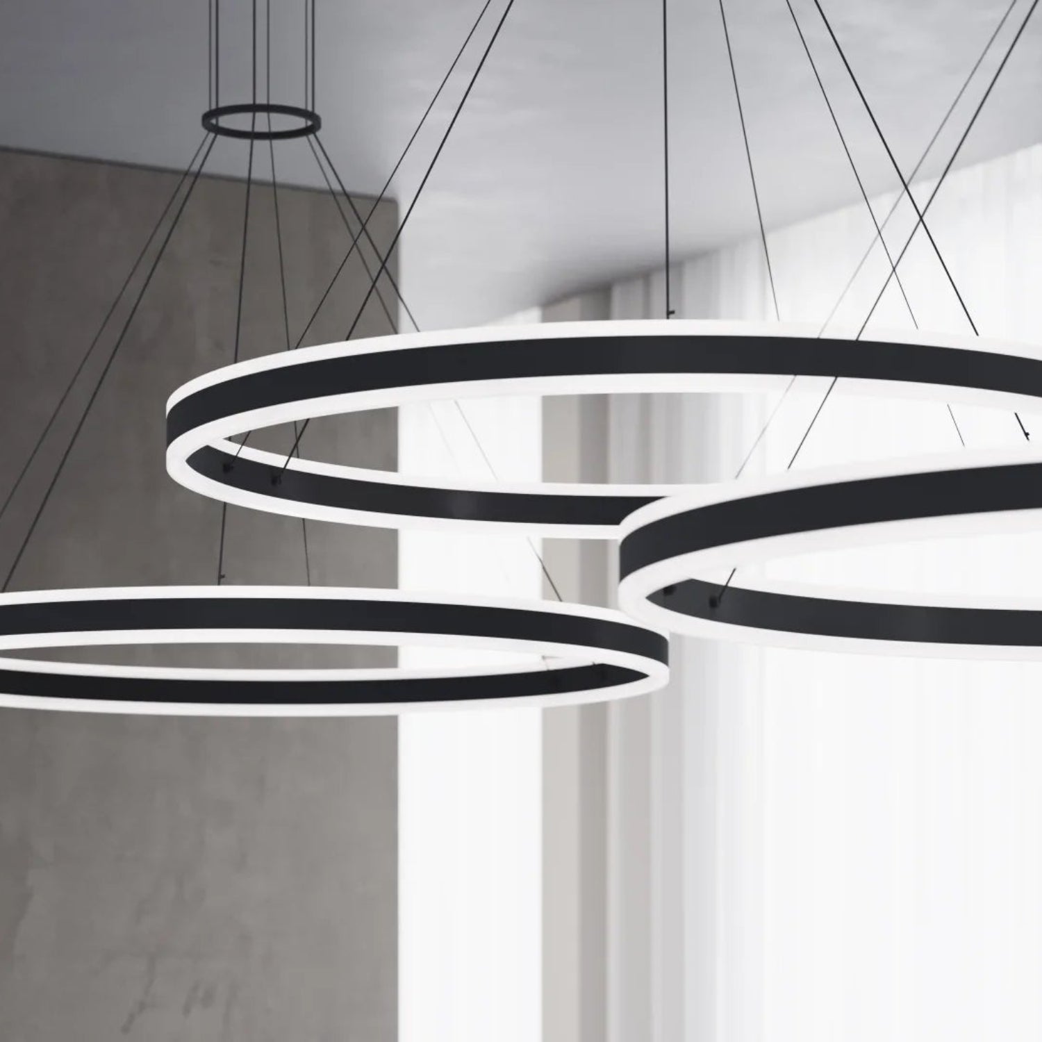 Sonneman Double Corona Satin Black 2307.25 Pendant