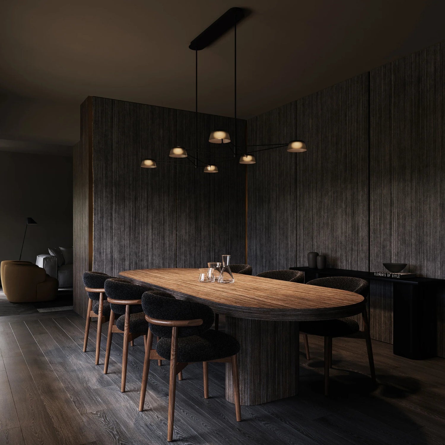 Sonneman Ray Satin Black 2036.25K Chandelier