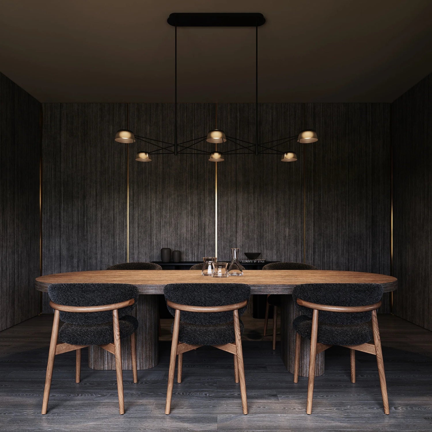 Sonneman Ray Satin Black 2036.25K Chandelier