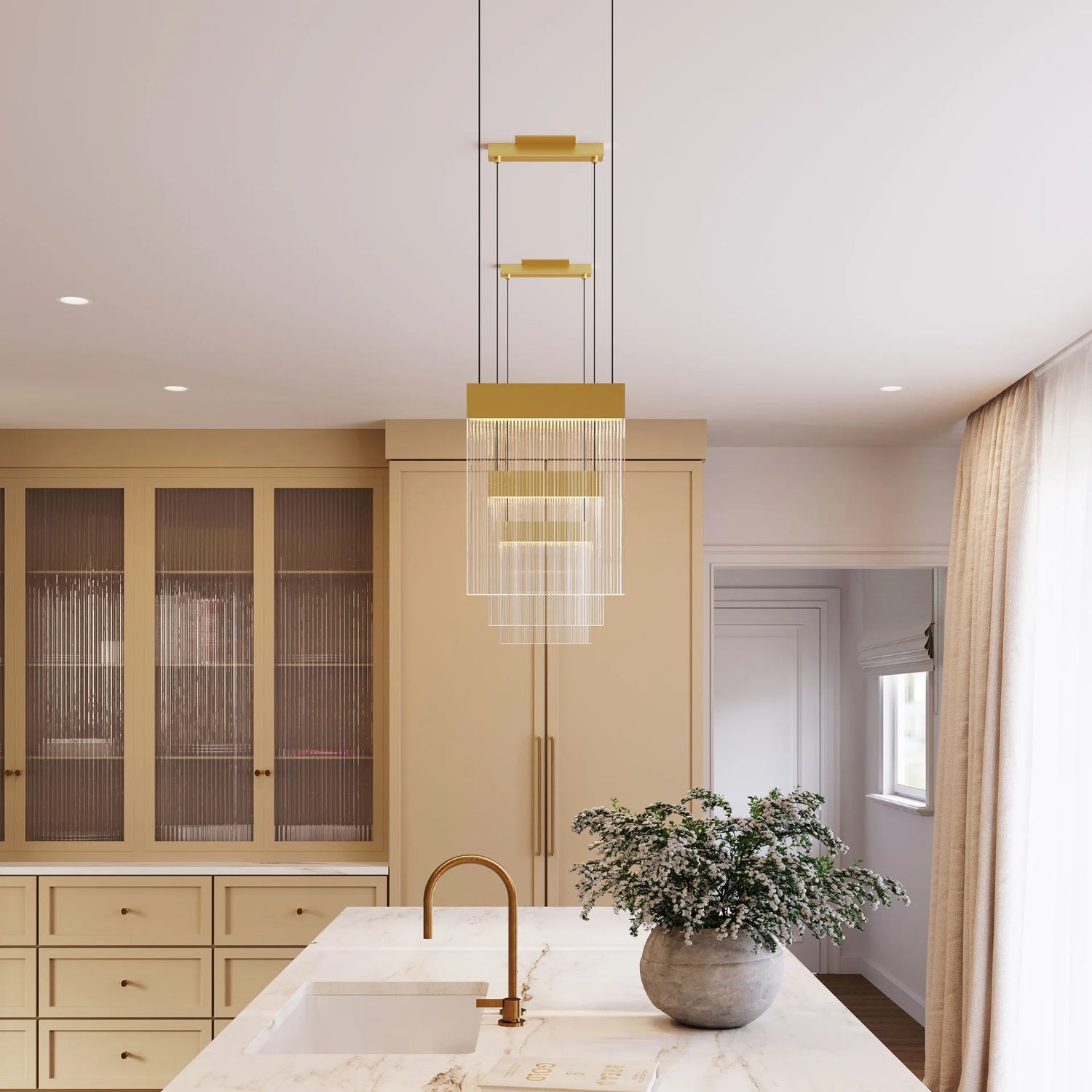 Sonneman V Panels Brass 3090.14 Pendant