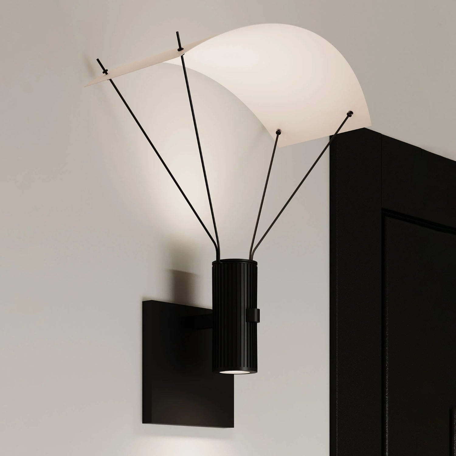 Sonneman Suspenders Satin Black SLS0210 Wall Sconce