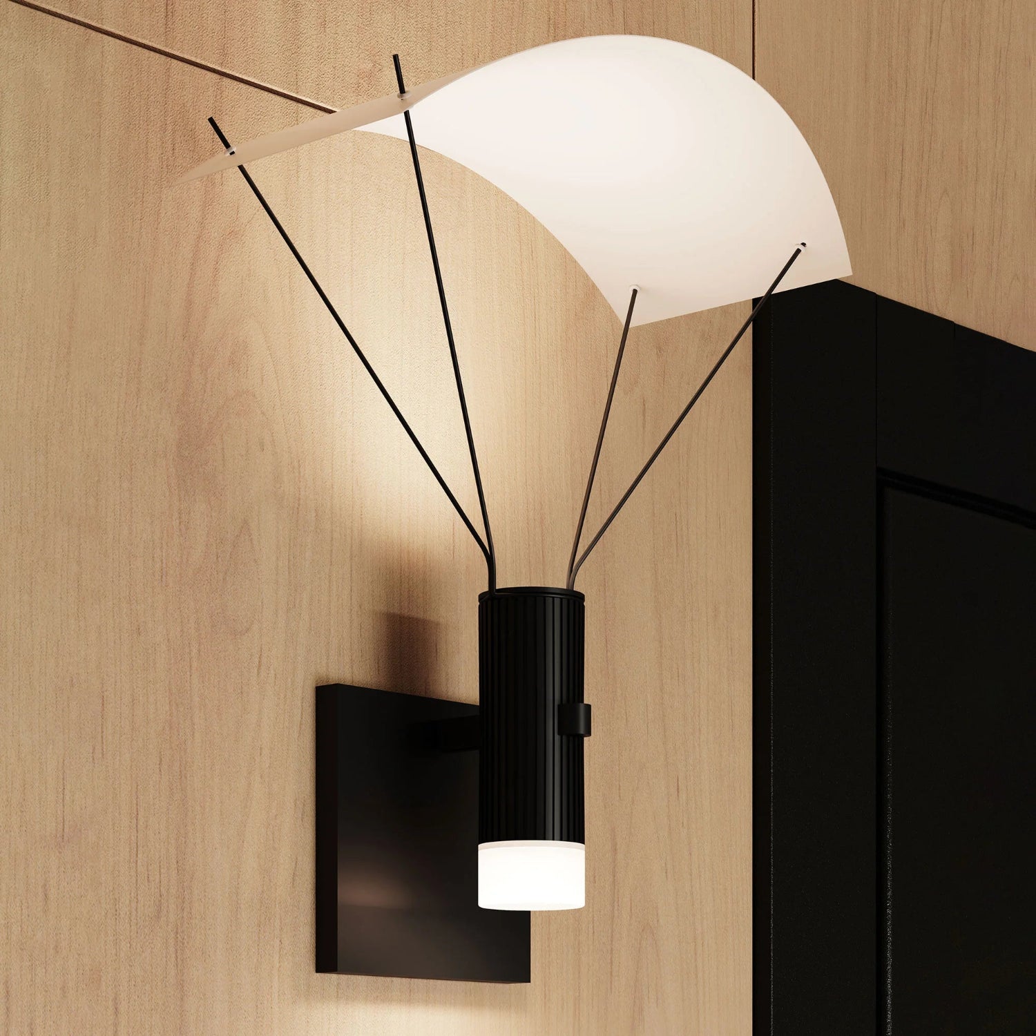 Sonneman Suspenders Satin Black SLS0212 Wall Sconce