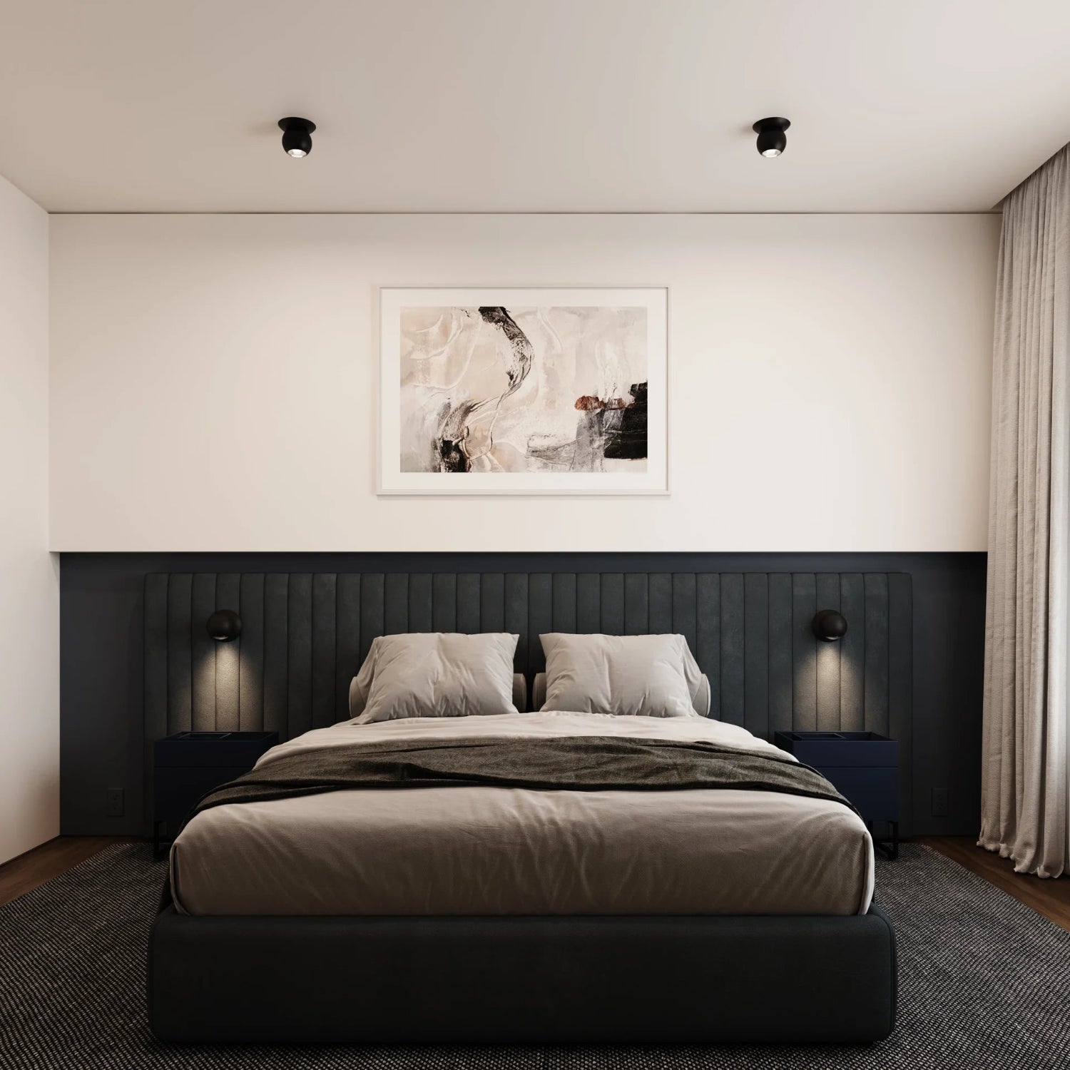 Sonneman Hemisphere Texture Black 7509.97 Surface Mount