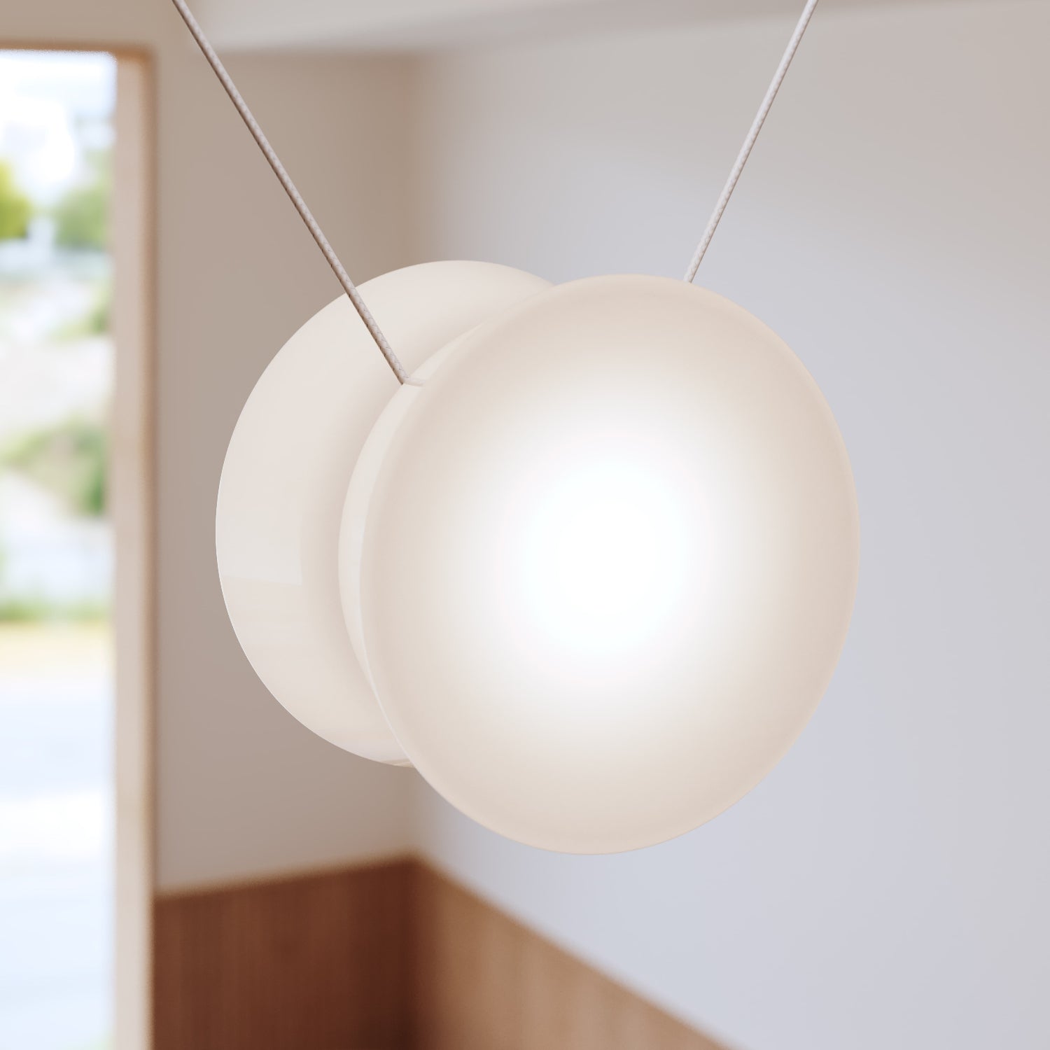 Sonneman Yo Yo Natural Anodized W/ White Shade 3471.77W-S6 Pendant