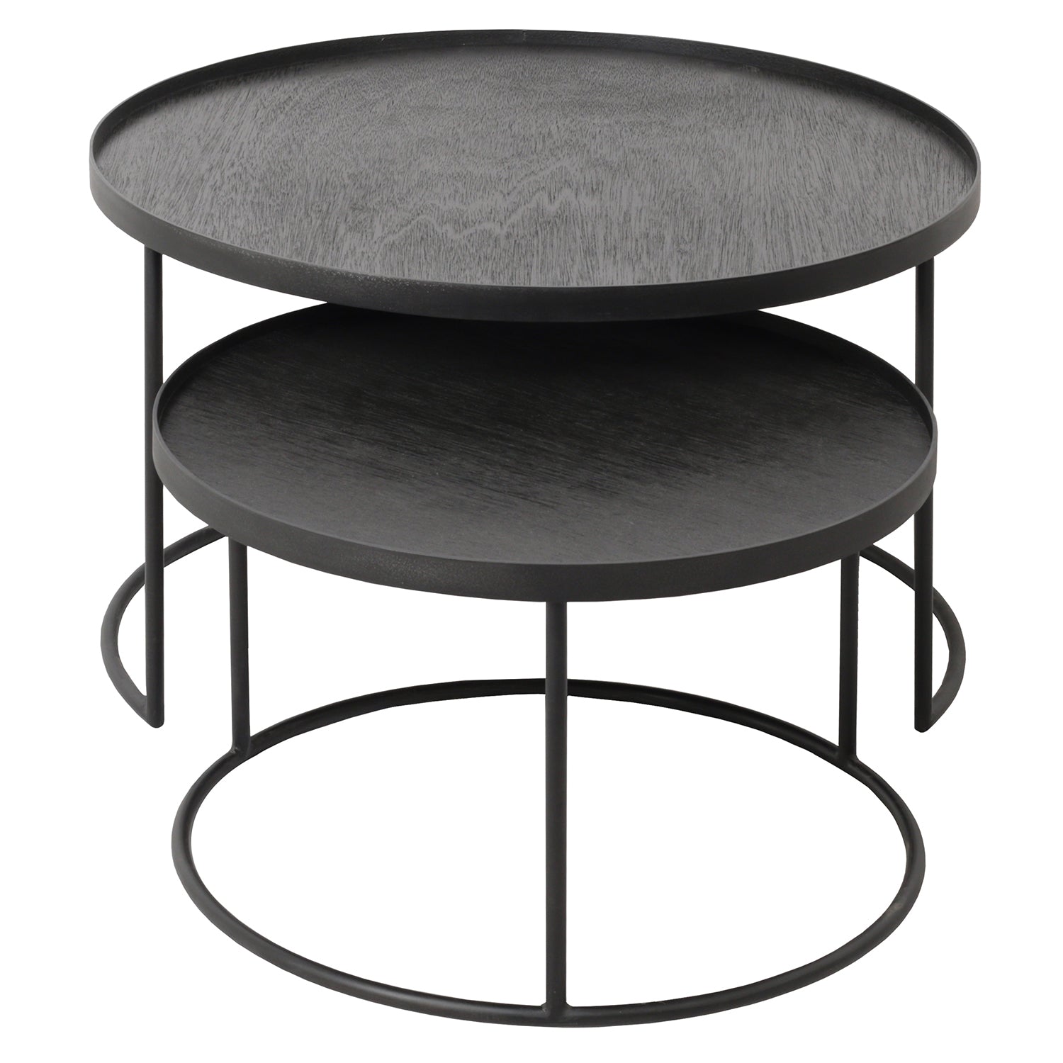 Ethnicraft Tray Round Coffee Table Set of 2