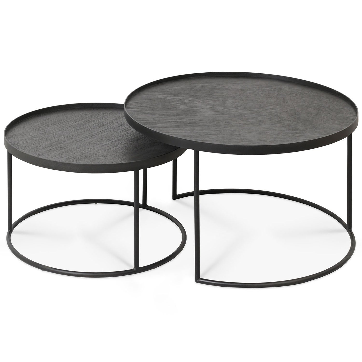 Ethnicraft Tray Round Coffee Table Set of 2