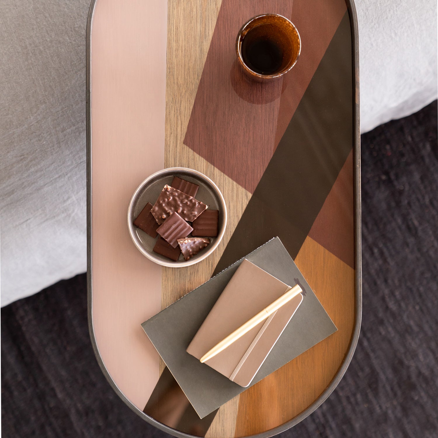 Ethnicraft Angle Oval Glass Tray