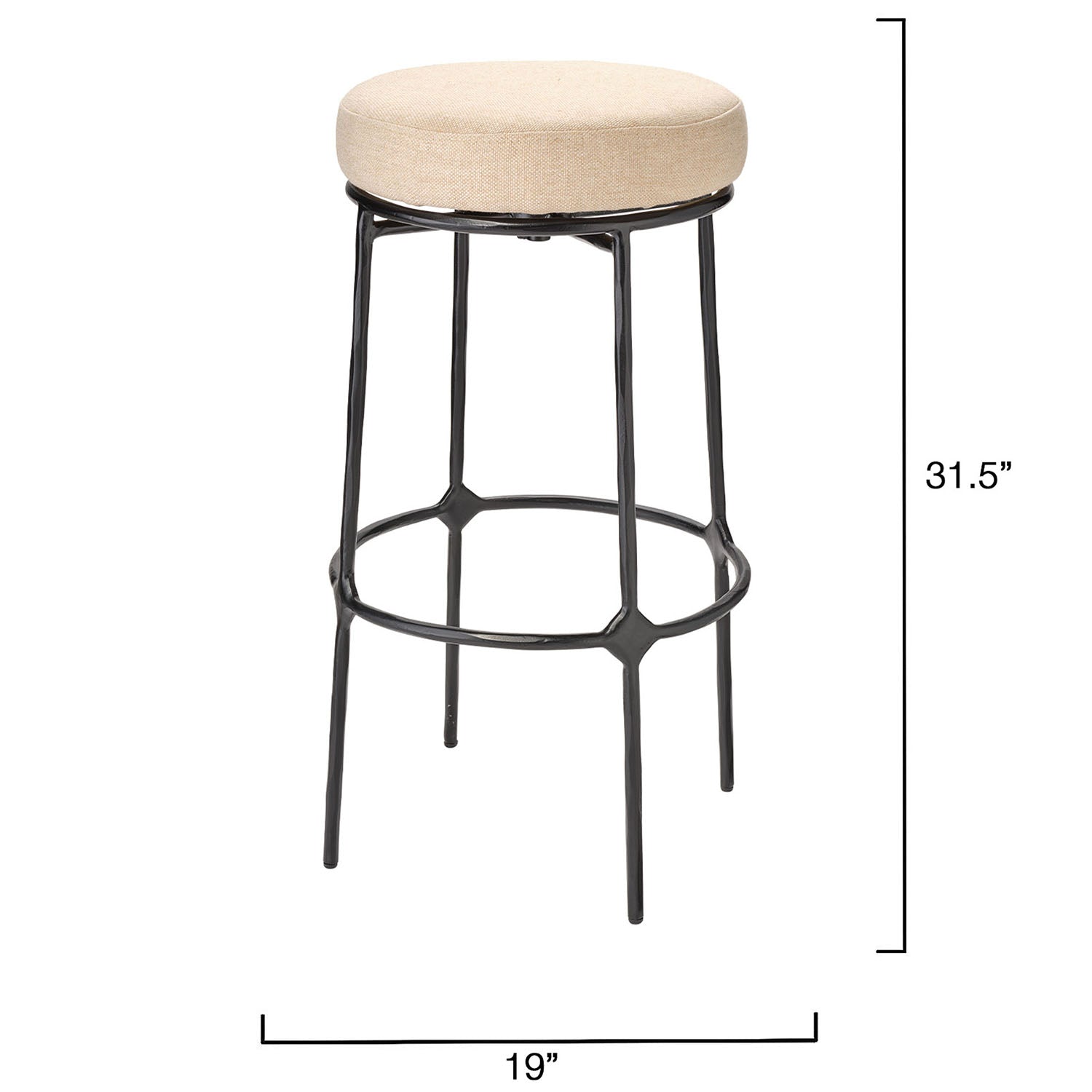 Jamie Young Asteria Beige Bar Stool
