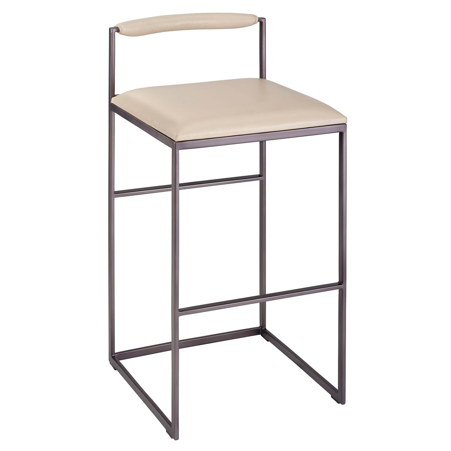 Jamie Young Bradbury Cream Leather Bar Stool