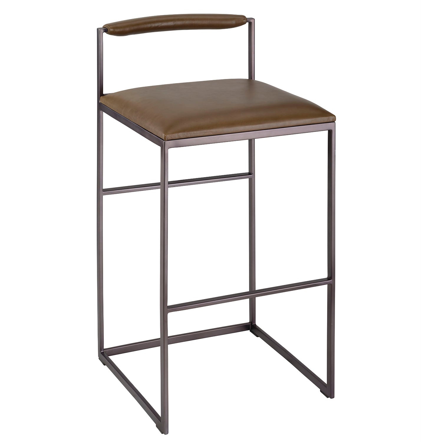 Jamie Young Bradbury Truffle Leather Bar Stool