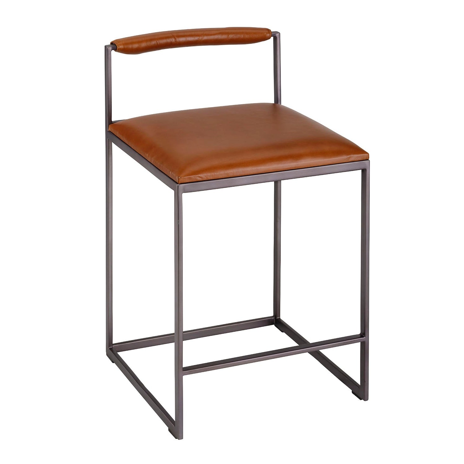 Jamie Young Bradbury Saddle Leather Counter Stool