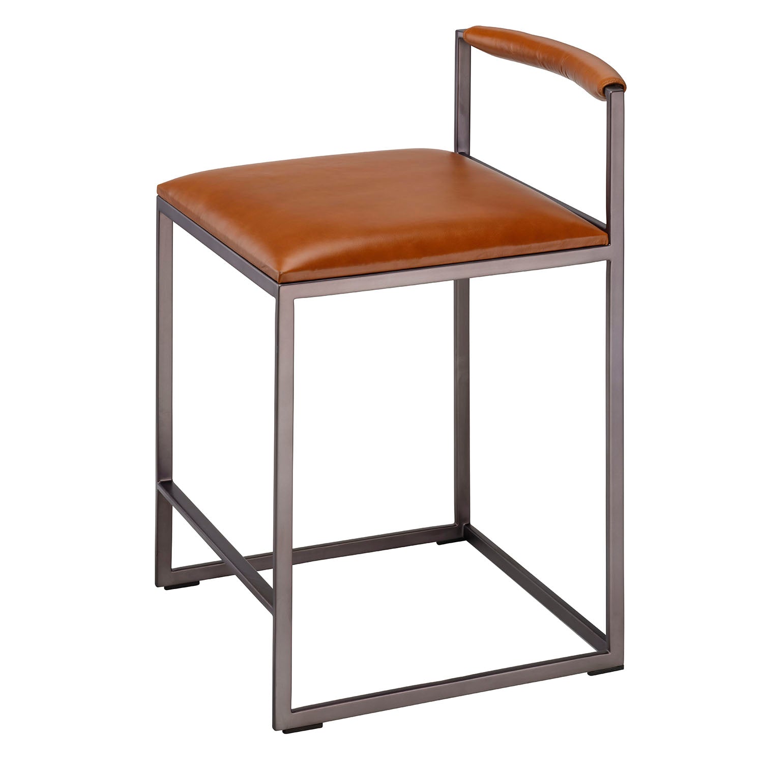 Jamie Young Bradbury Saddle Leather Counter Stool