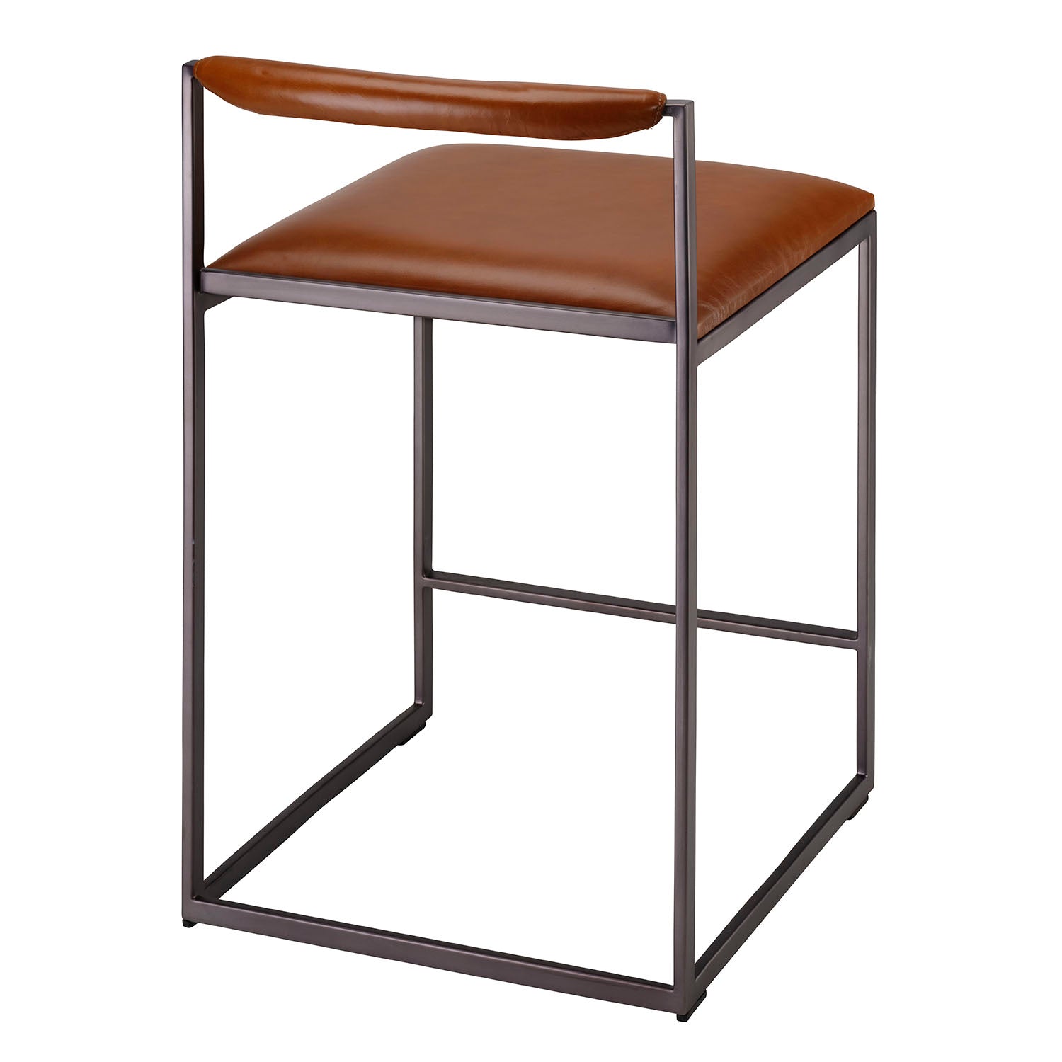 Jamie Young Bradbury Saddle Leather Counter Stool