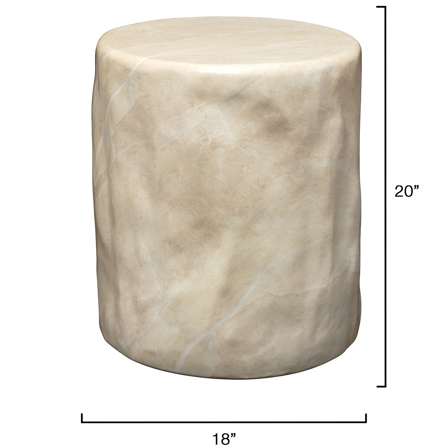 Jamie Young Cedar Marbled Cream Side Table