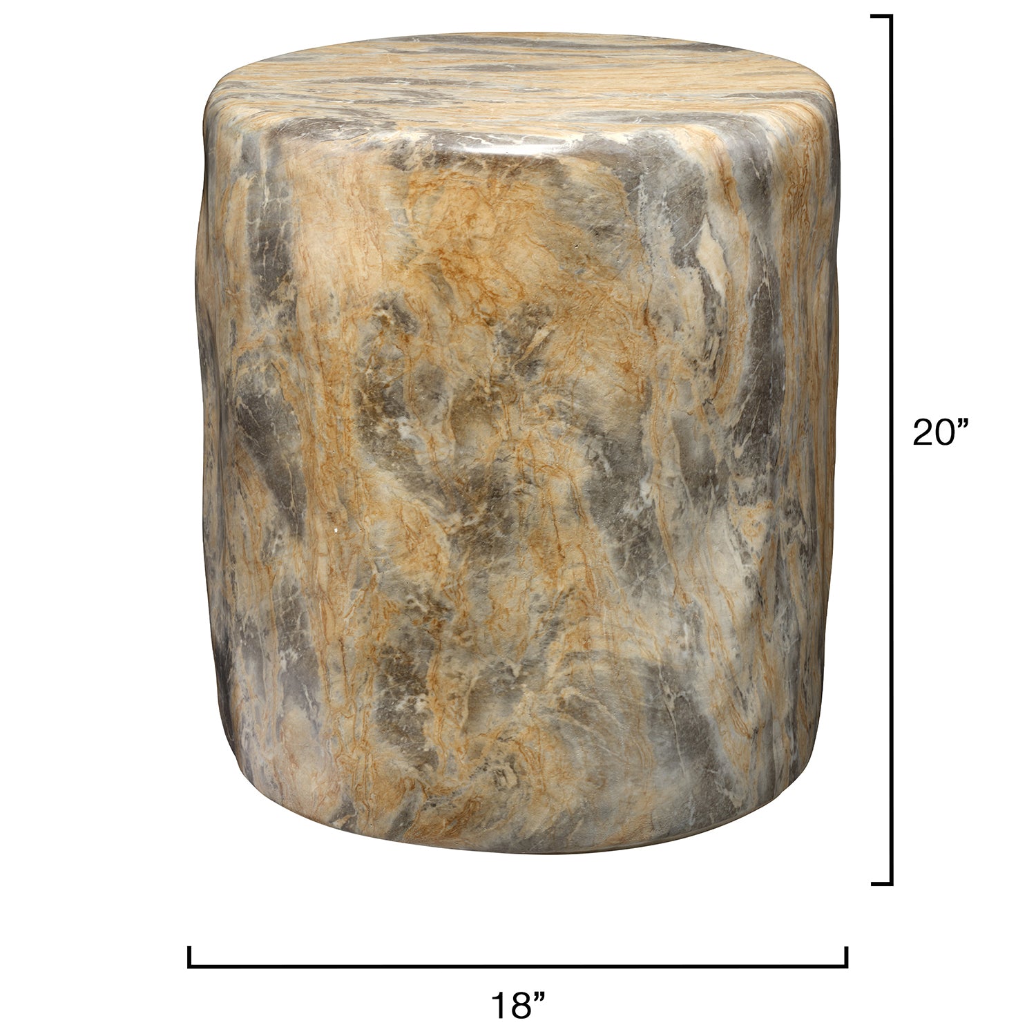 Jamie Young Cedar Marbled Grey Side Table