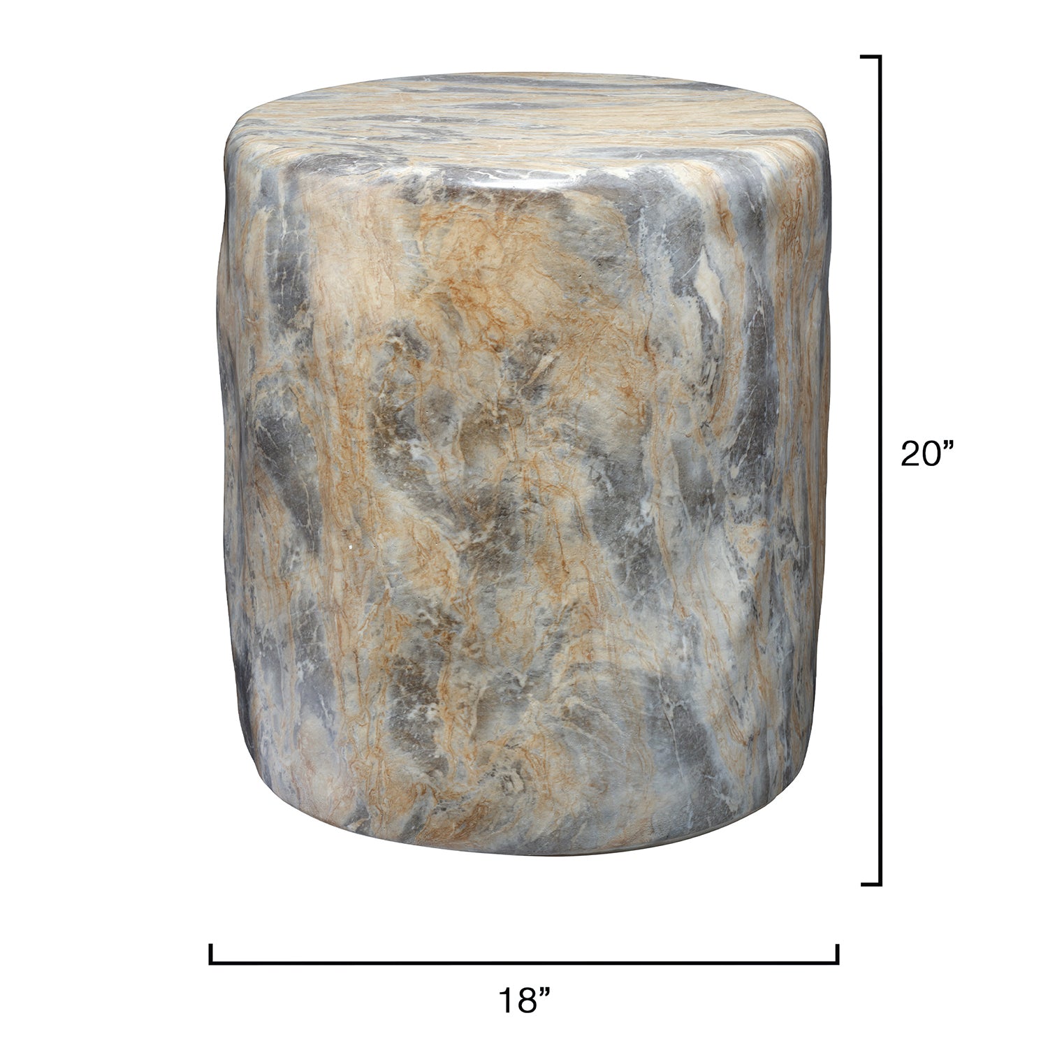 Jamie Young Cedar Marbled Grey Side Table