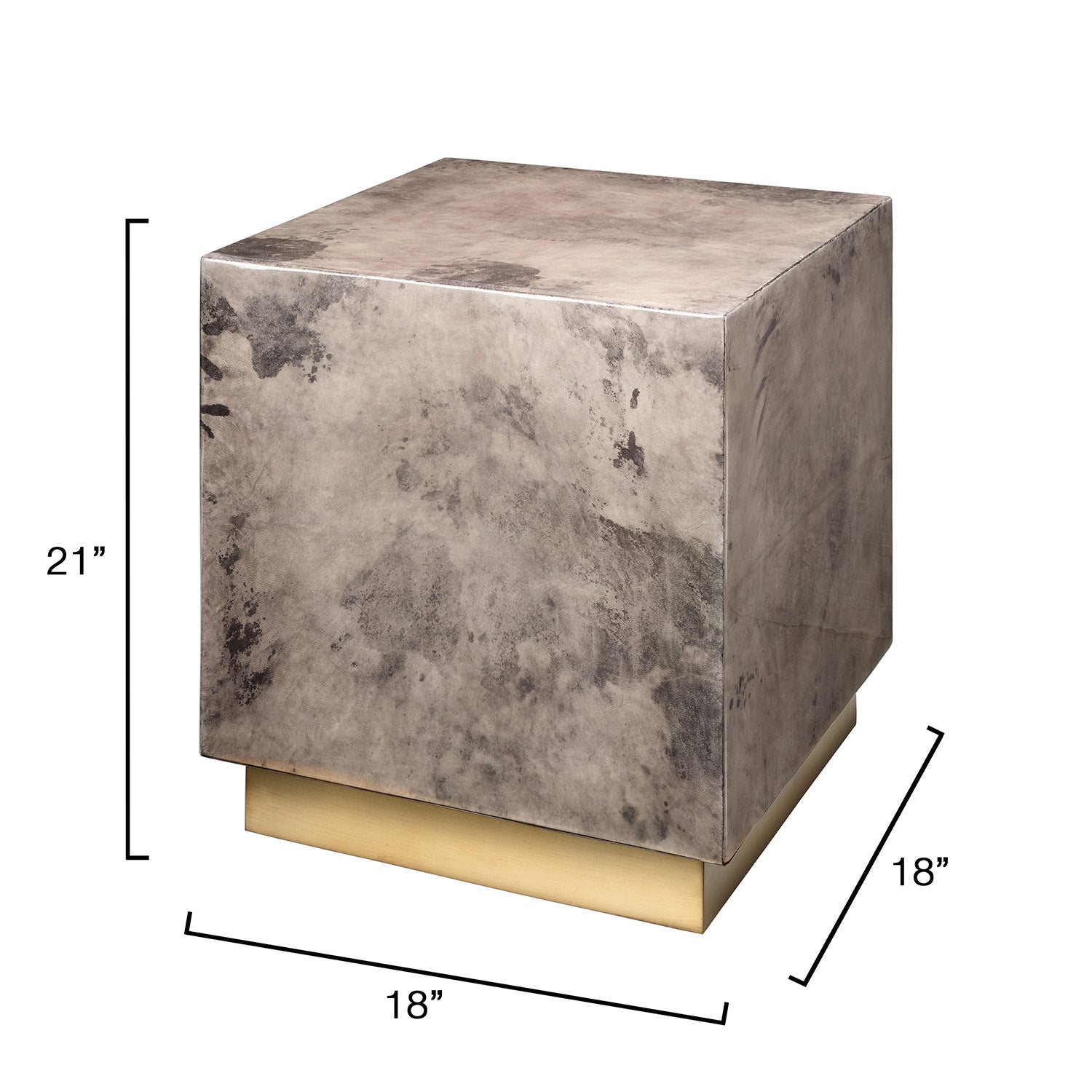 Jamie Young Cube Warm Grey Vellum Side Table