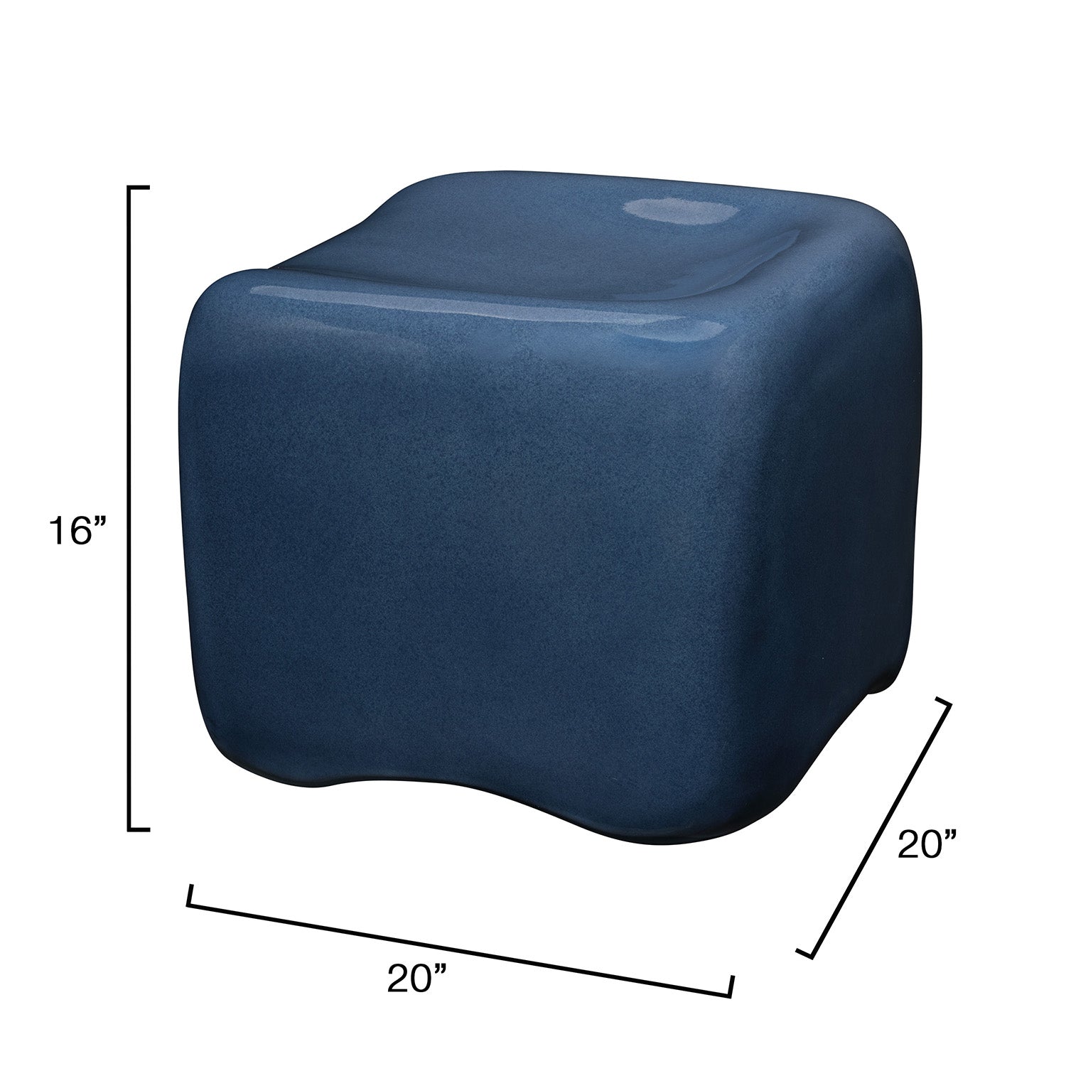 Jamie Young Cushion Navy Blue Concrete Stool