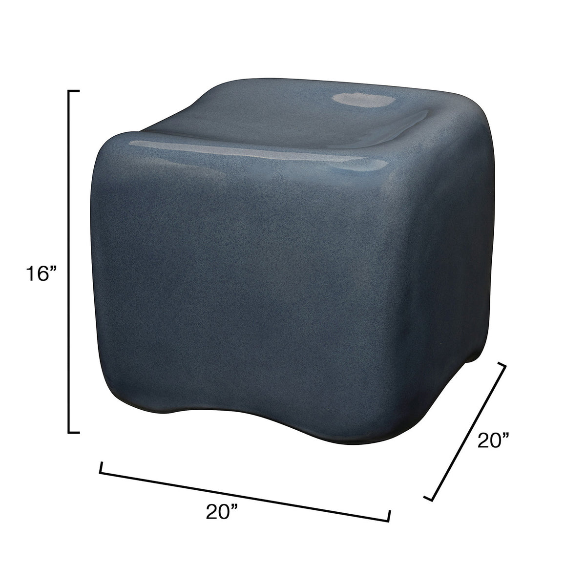 Jamie Young Cushion Navy Blue Concrete Stool