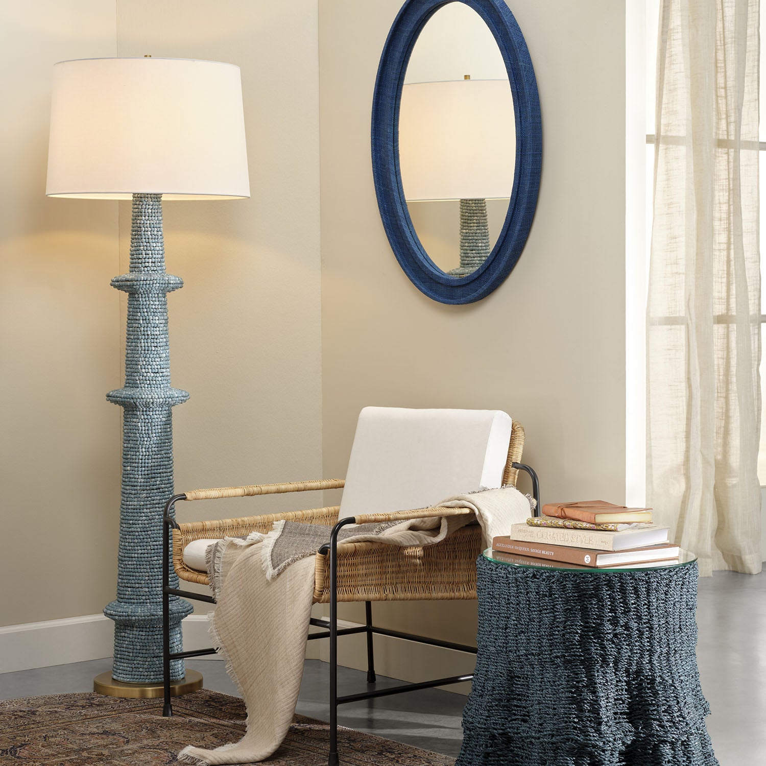 Jamie Young Falda Blue Side Table