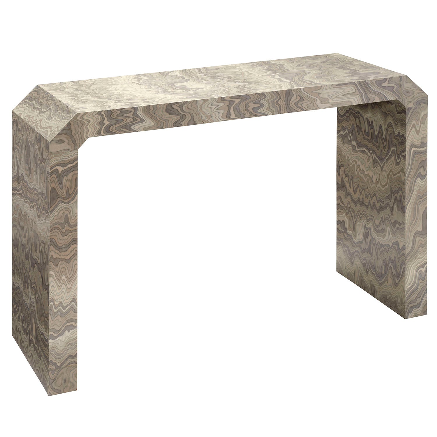Jamie Young Grounded Sand Grey Veneer Console Table