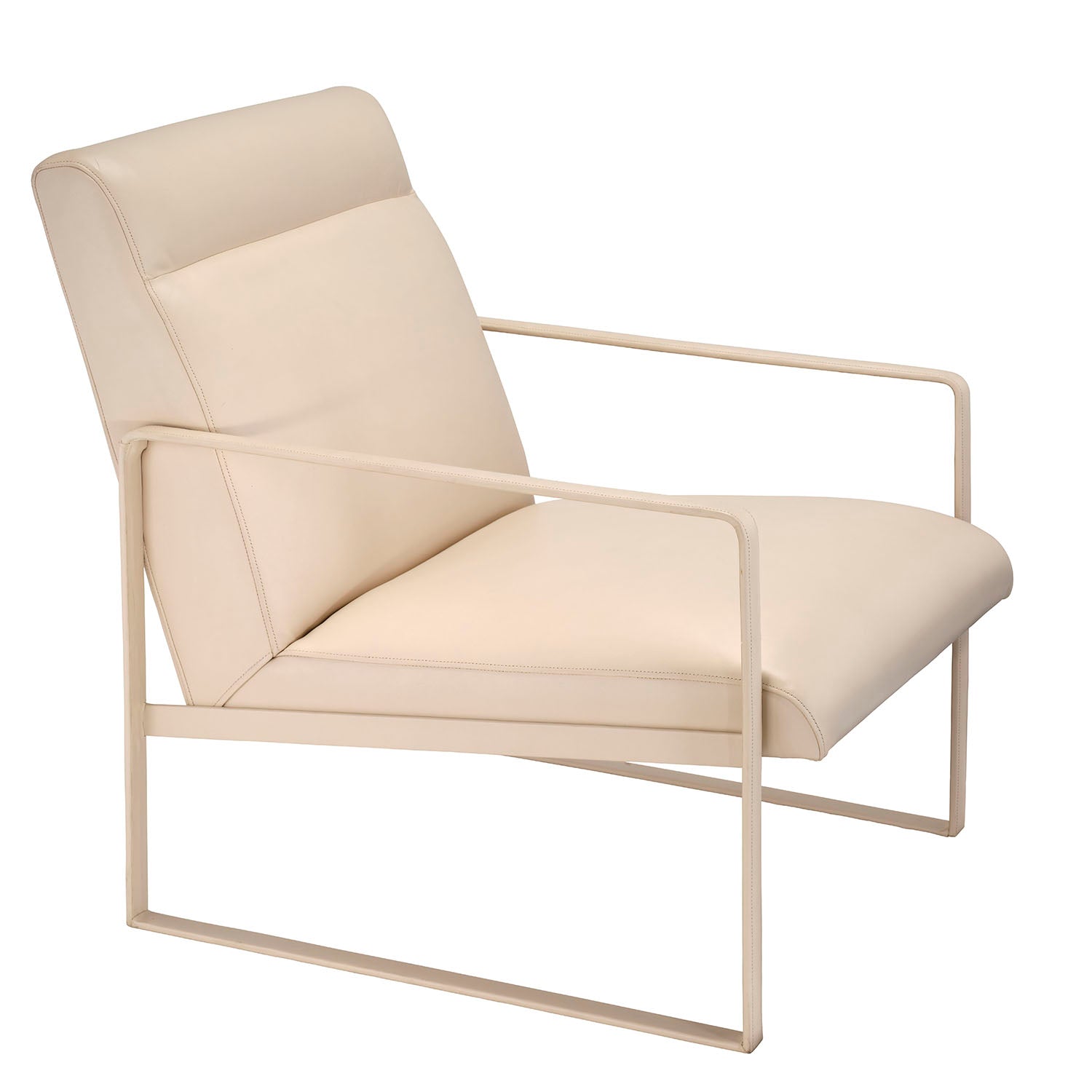 Jamie Young Hemingway Cream Leather Accent Chair