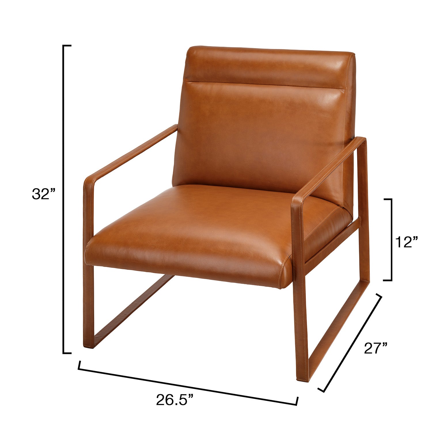 Jamie Young Hemingway Saddle Leather Accent Chair