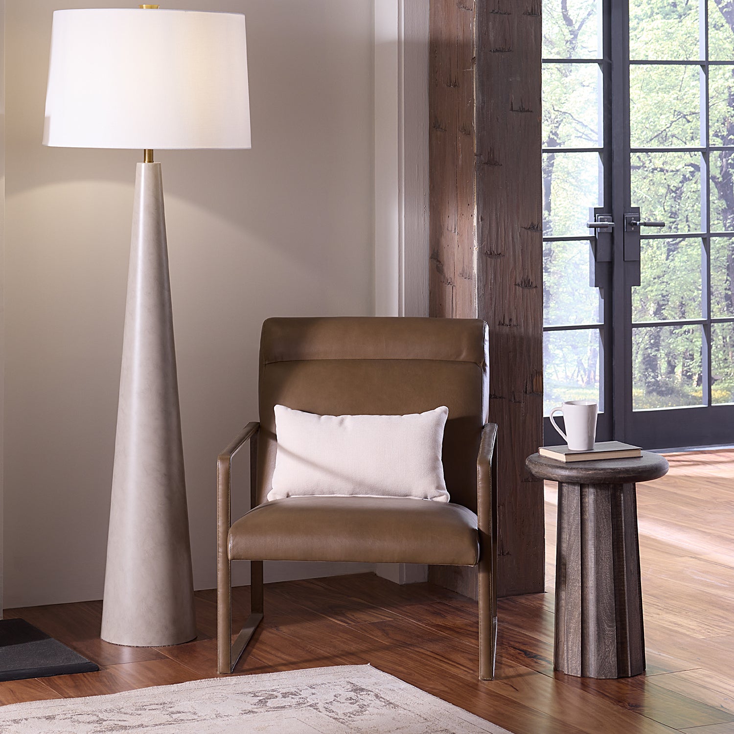 Jamie Young Hemingway Truffle Leather Accent Chair
